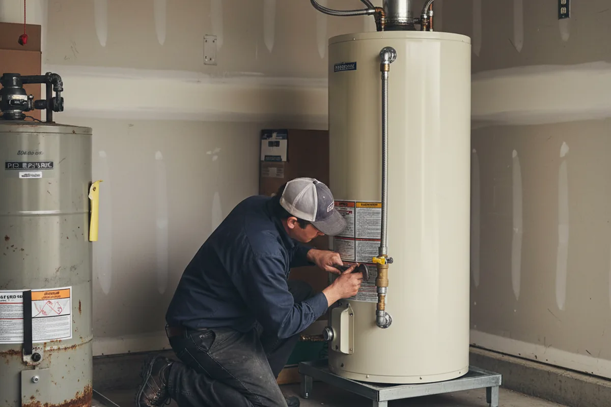 Water heater and shutoff valve replacement in Pekin