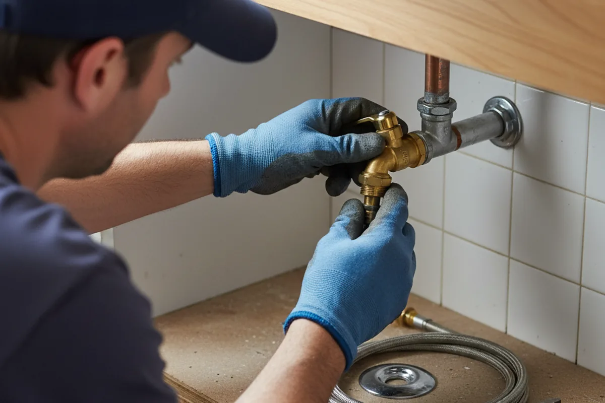 Shutoff valve and fitting work during Emergency Plumbing in Pekin